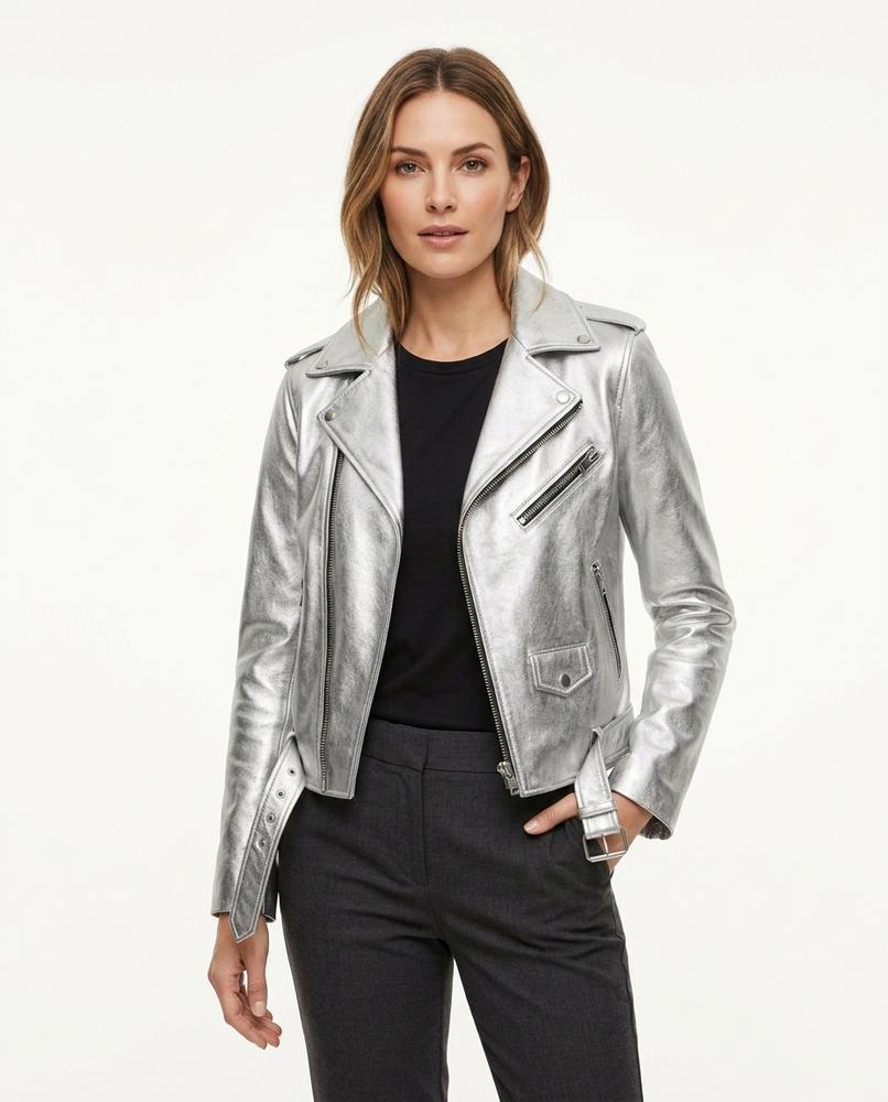 Heidi-Outlet - Nimor | Red Asymmetrical Leather Jacket Women