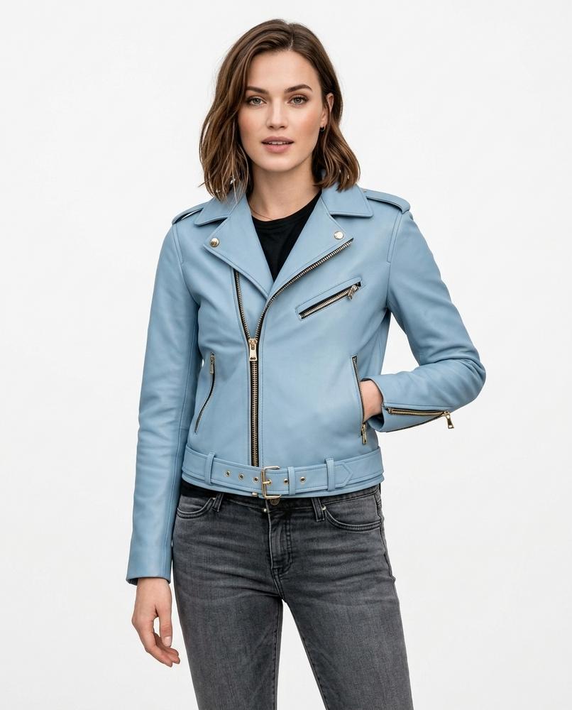 Heidi-Outlet - Nimor | Red Asymmetrical Leather Jacket Women