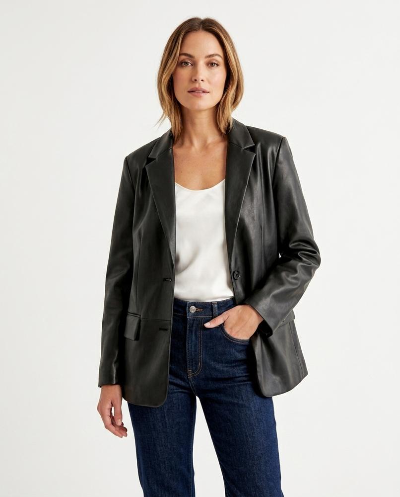 Heidi-Outlet - Misol | Leather-Look Single-Breasted Blazer Women
