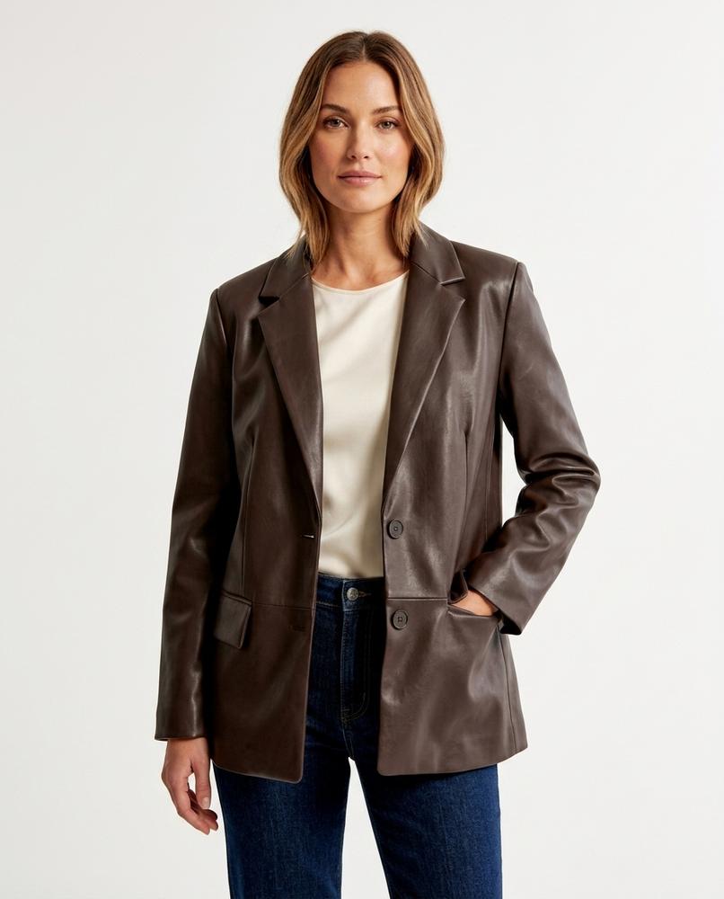 Heidi-Outlet - Misol | Leather-Look Single-Breasted Blazer Women