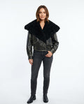Heidi-Outlet - Lylom | Cropped Fleece-Collar Leather Jacket Women