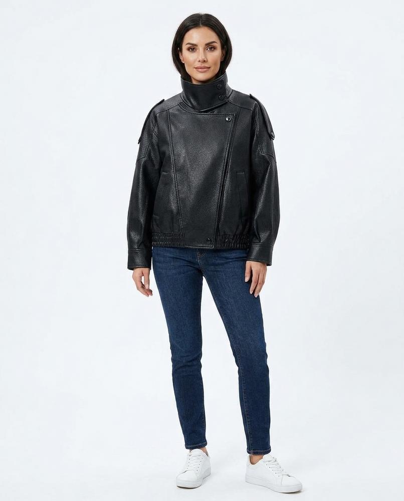 Heidi-Outlet - Lover | Asymmetrical Faux-Leather Jacket Women