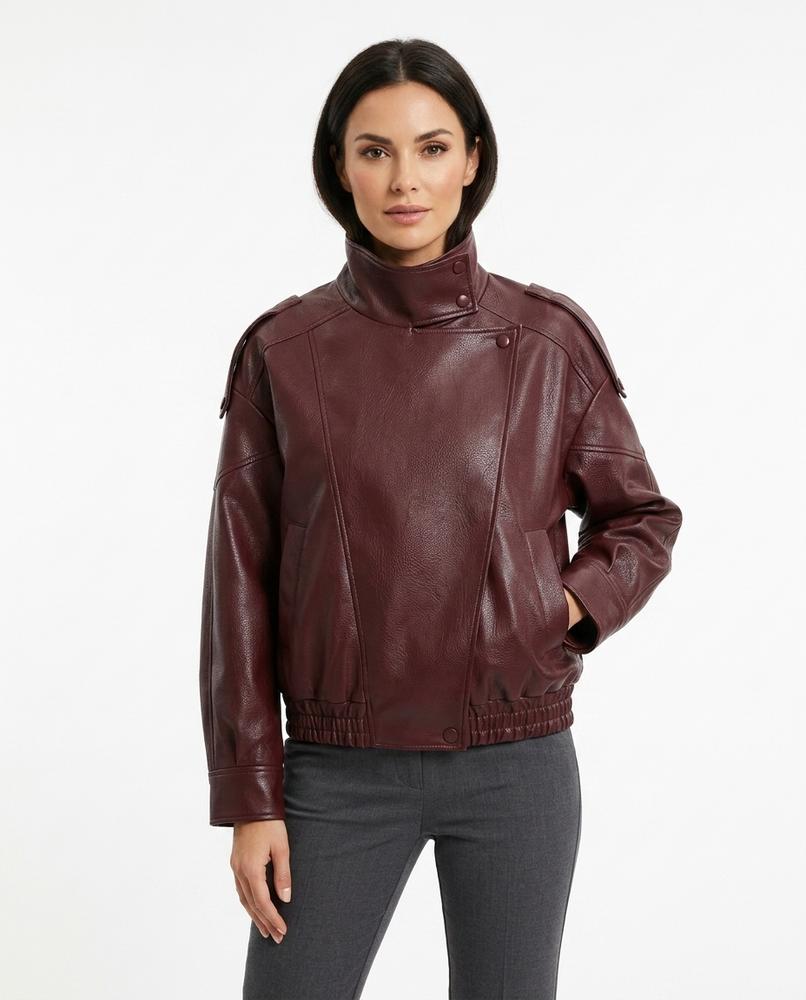 Heidi-Outlet - Lover | Asymmetrical Faux-Leather Jacket Women