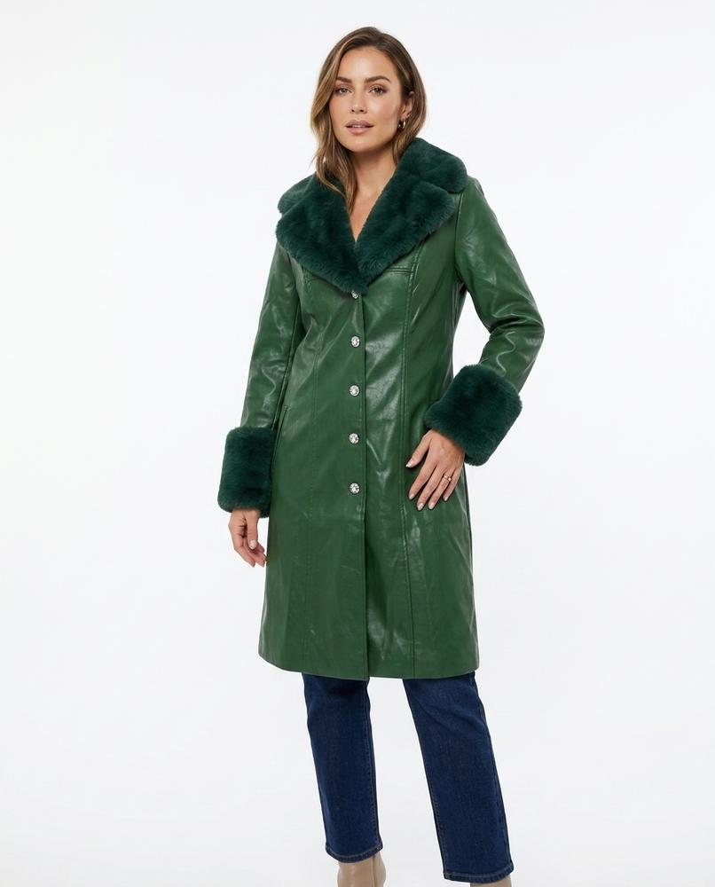 Heidi-Outlet - Miron | Faux-Fur Trimmed Button-Front Coat Women