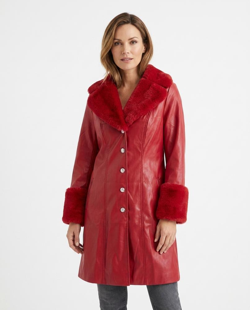 Heidi-Outlet - Miron | Faux-Fur Trimmed Button-Front Coat Women