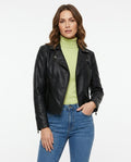 Heidi-Outlet - Sedar | Asymmetrical Fitted Leather Jacket Women