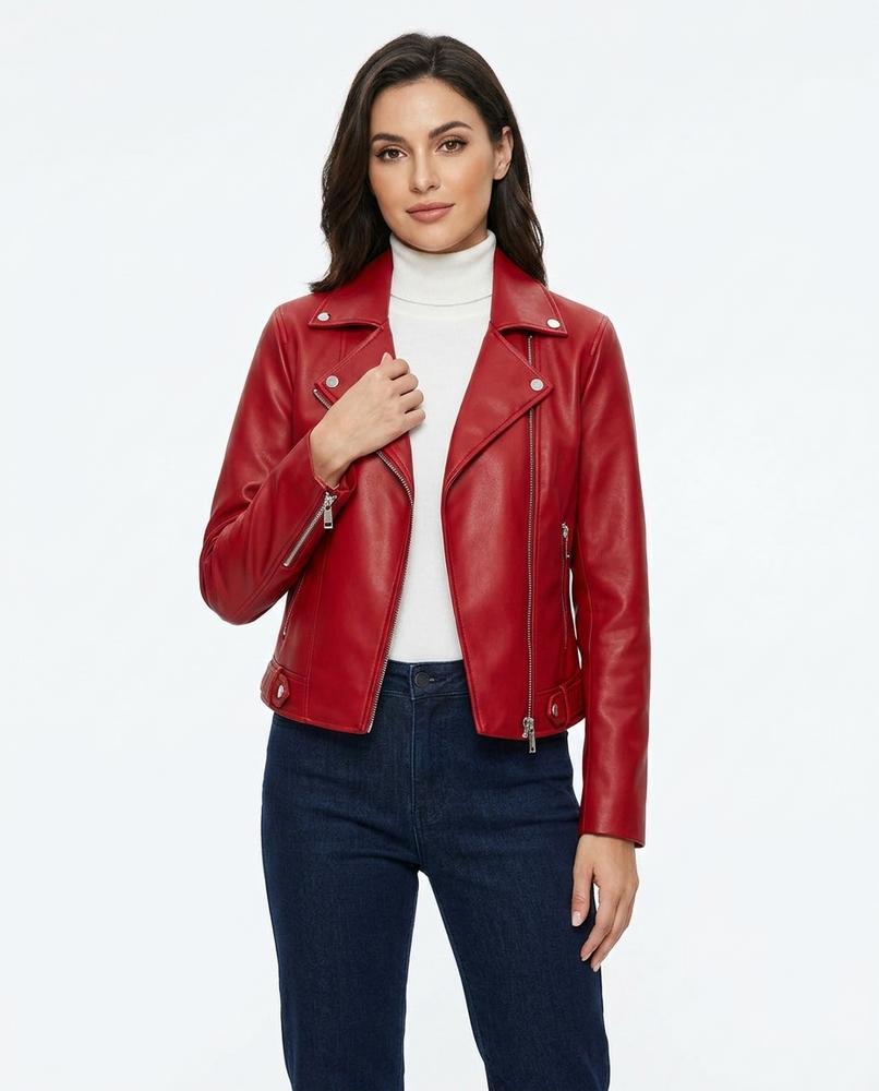 Heidi-Outlet - Sedar | Asymmetrical Fitted Leather Jacket Women