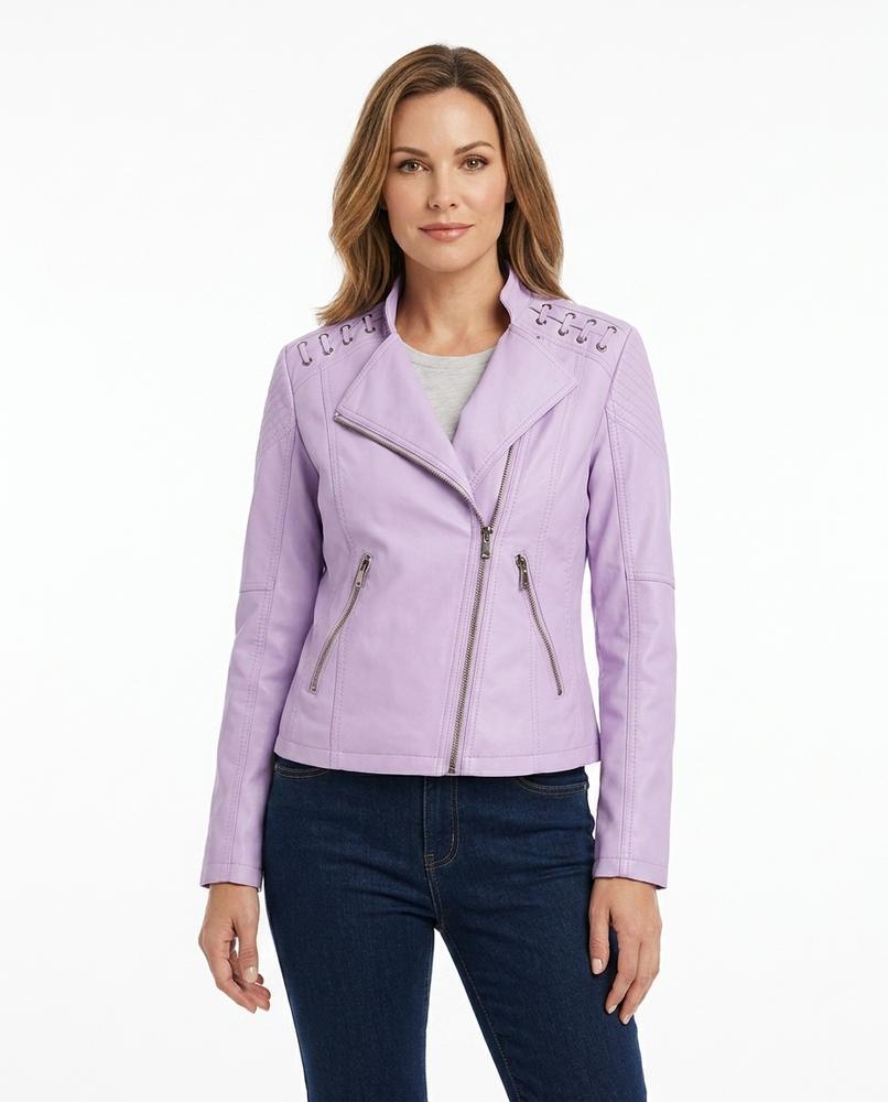 Heidi-Outlet - Zaven | Faux Leather Asymmetrical Jacket Women
