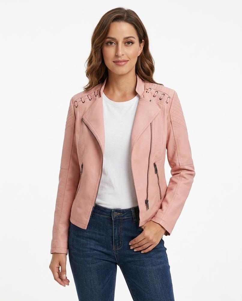 Heidi-Outlet - Zaven | Faux Leather Asymmetrical Jacket Women