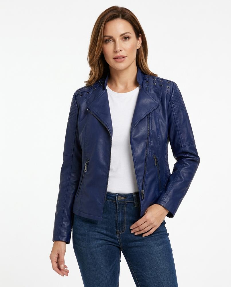 Heidi-Outlet - Zaven | Faux Leather Asymmetrical Jacket Women