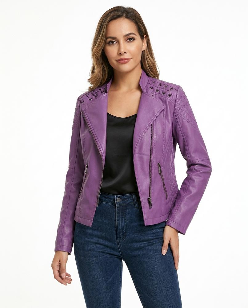 Heidi-Outlet - Zaven | Faux Leather Asymmetrical Jacket Women