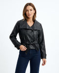 Heidi-Outlet - Visol | Double-Breasted Belted Leather Jacket Women