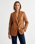 Heidi-Outlet - Kesol | Faux Leather Single-Breasted Blazer Women
