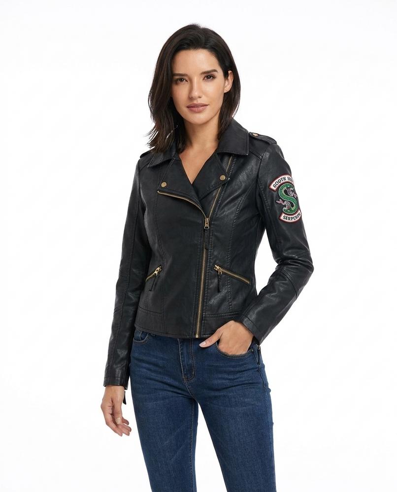Heidi-Outlet - Viven | Asymmetrical Embroidered Leather Jacket Women