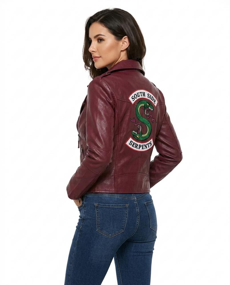 Heidi-Outlet - Viven | Asymmetrical Embroidered Leather Jacket Women