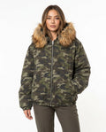 Heidi-Outlet - Vimar | Camouflage Fur-Trimmed Jacket Women