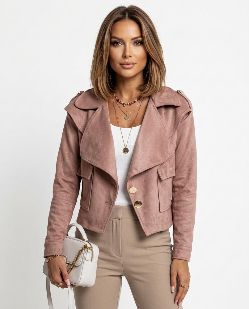 Heidi-Outlet - Lanav | Faux Suede Button-Front Jacket Women