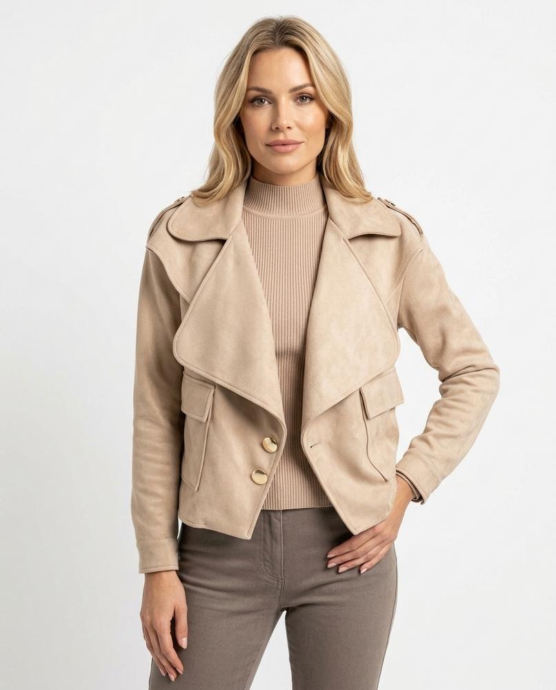 Heidi-Outlet - Lanav | Faux Suede Button-Front Jacket Women
