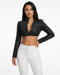 Heidi-Outlet - Noron | Cropped Faux Leather Jacket Women