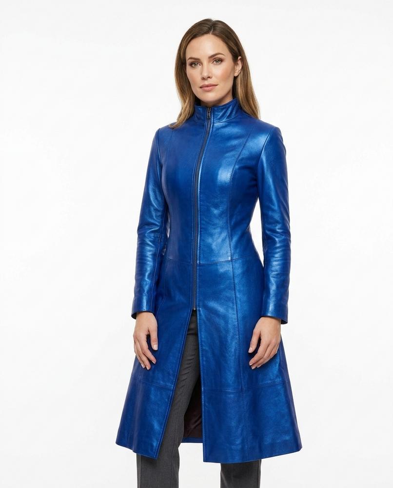 Heidi-Outlet - Veron | Leather Zip-Front Coat Women