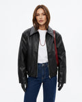 Heidi-Outlet - Laken | Faux-Leather Zip-Up Leather Jacket Women