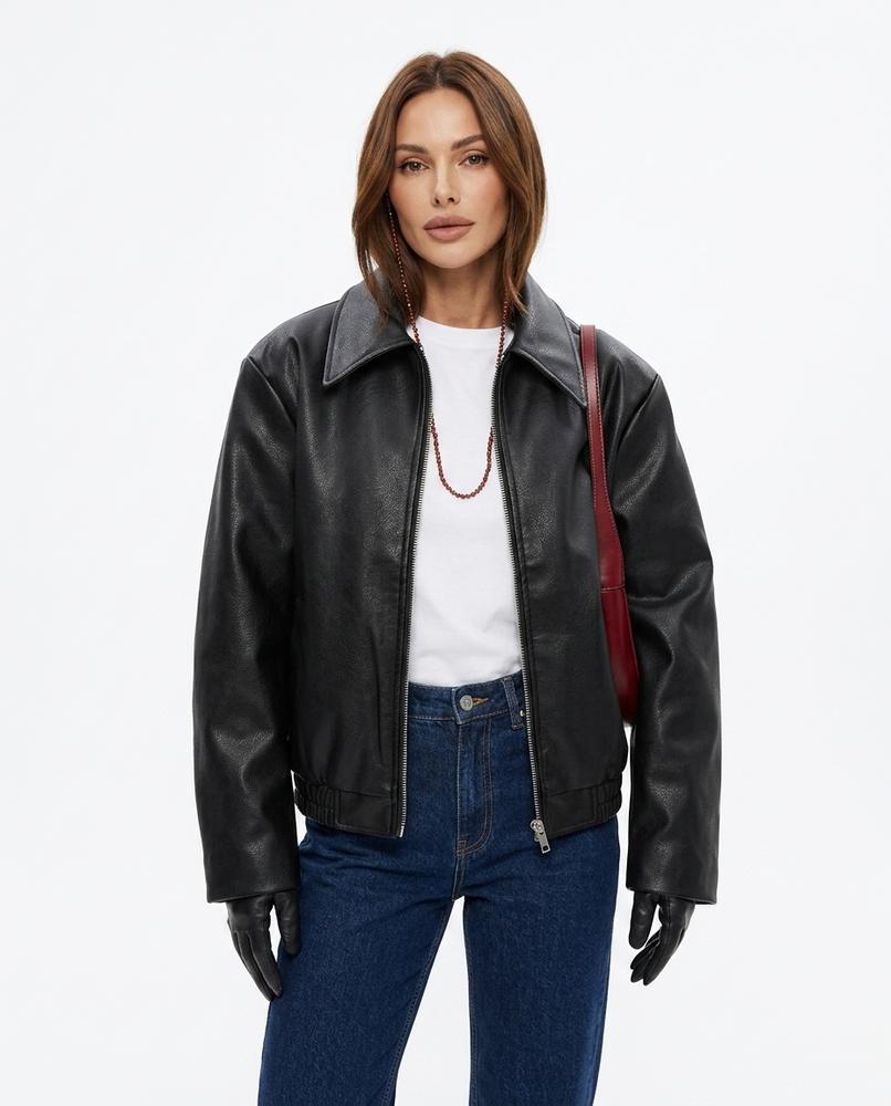 Heidi-Outlet - Laken | Faux-Leather Zip-Up Leather Jacket Women