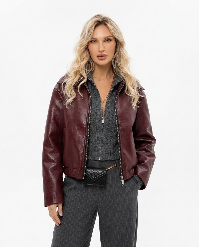 Heidi-Outlet - Laken | Faux-Leather Zip-Up Leather Jacket Women