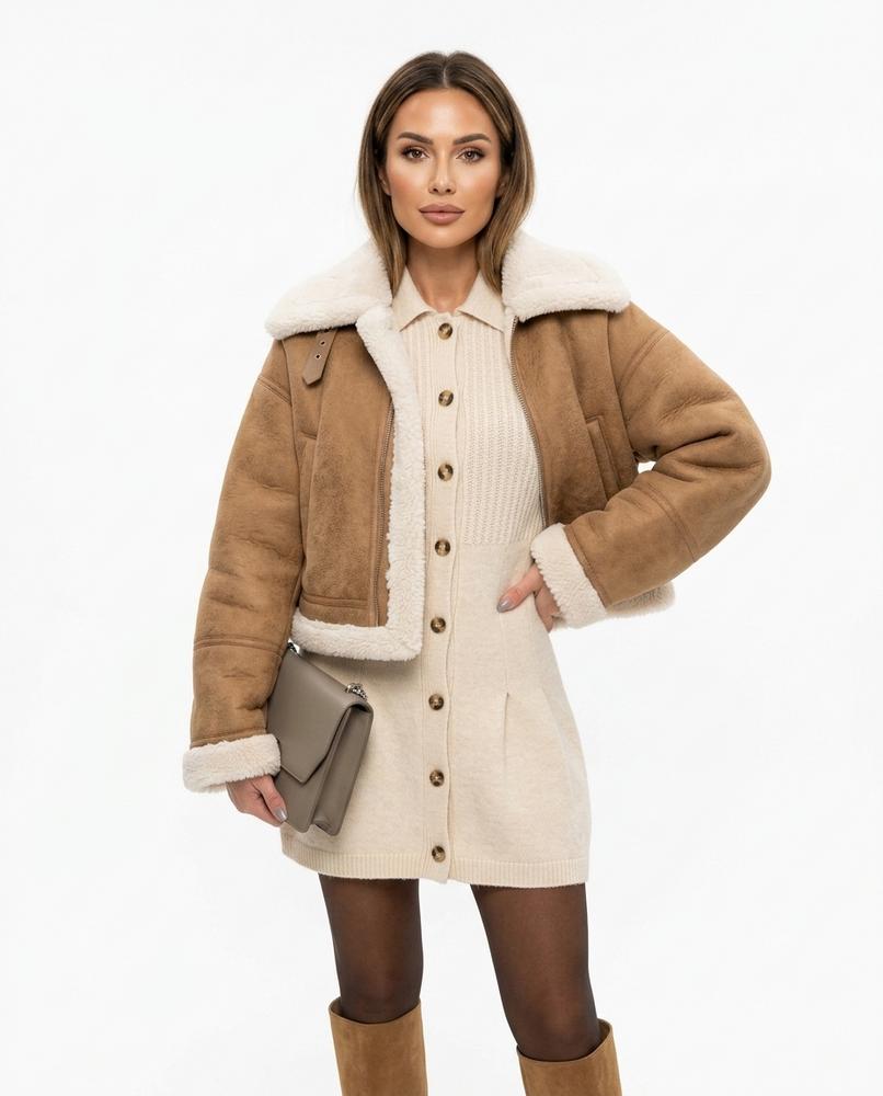 Heidi-Outlet - Lamin | Shearling-Lined Cropped Jacket Women