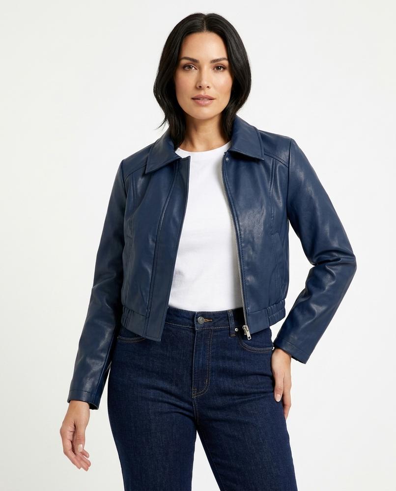 Heidi-Outlet - Arver | Zip-Up Cropped Leather Jacket Women