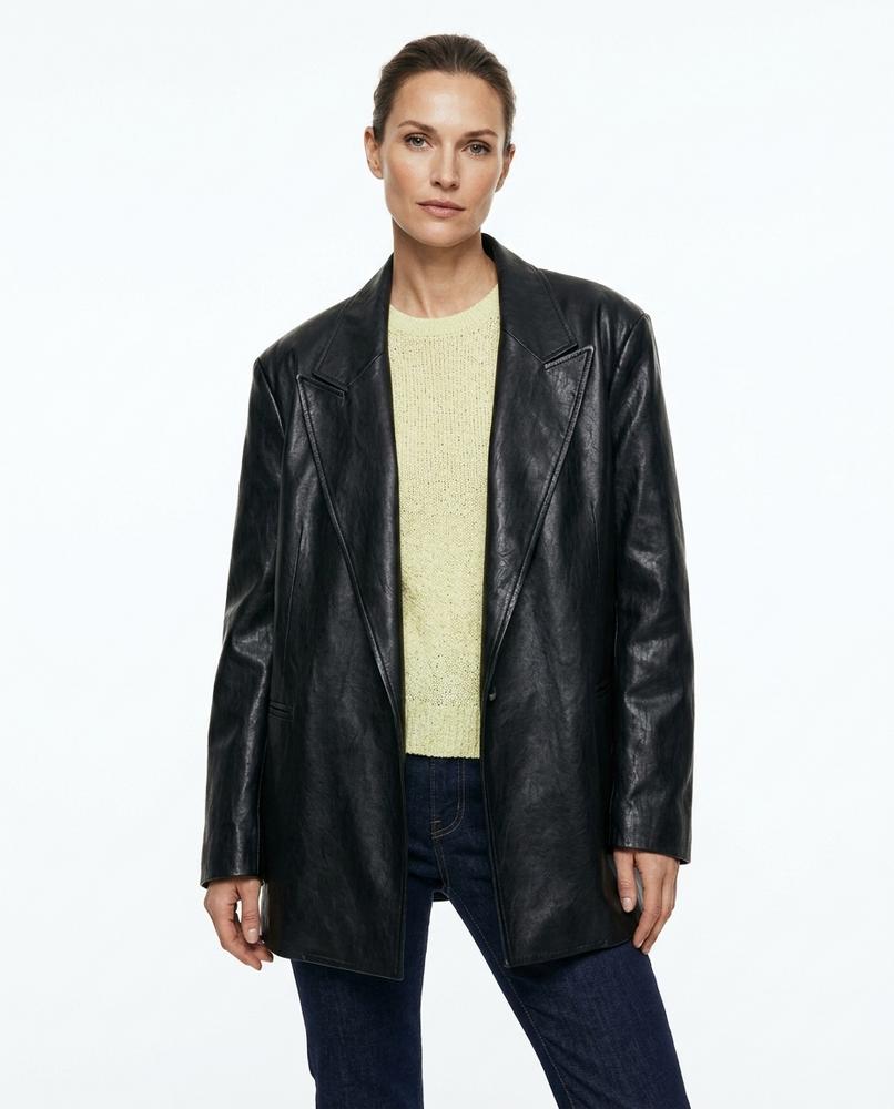 Heidi-Outlet - Veken | Faux-Leather Oversized Blazer Women