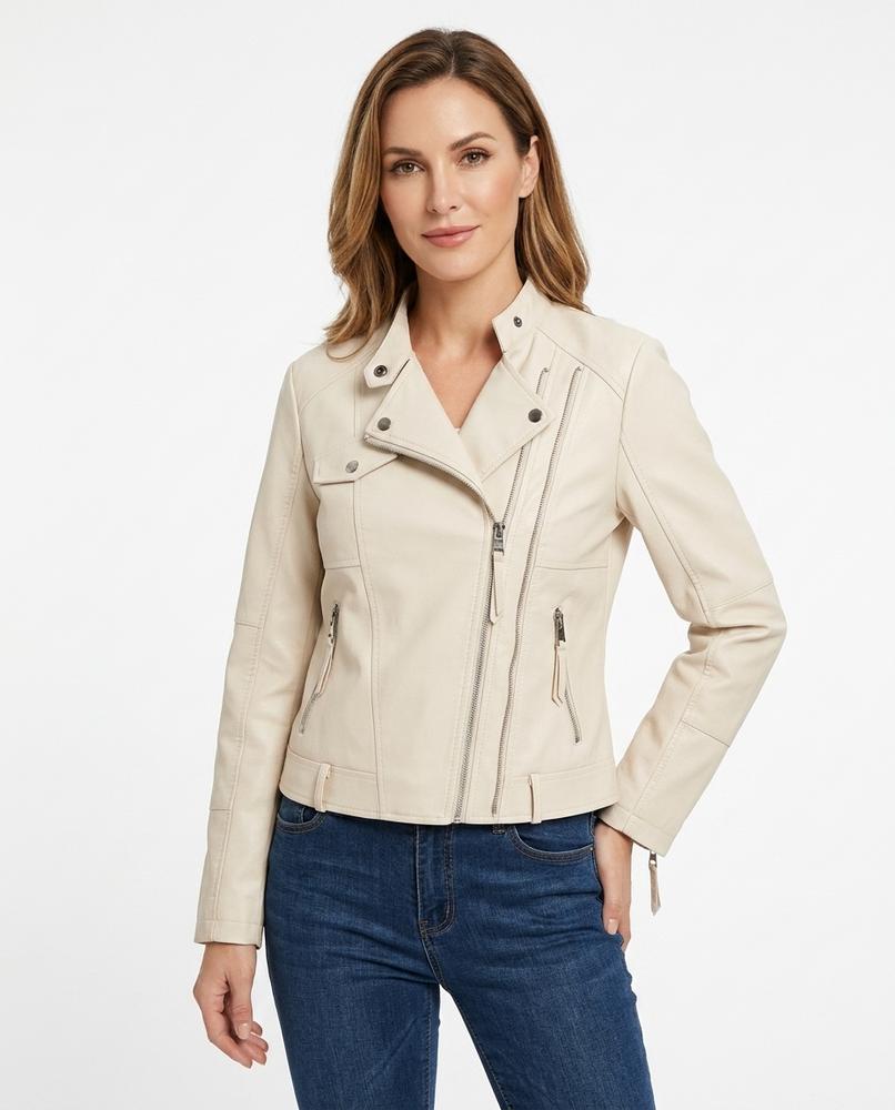 Heidi-Outlet - Vadar | Asymmetrical Fitted Leather Jacket Women