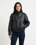 Heidi-Outlet - Vamer | Asymmetrical Textured Leather Jacket Women