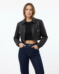 Heidi-Outlet - Ravar | Cropped Zip-Up Leather Jacket Women