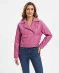 Heidi-Outlet - Elsol | Cropped Zip-Up Leather Jacket Women