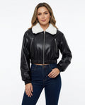 Heidi-Outlet - Lemer | Faux-Leather Cropped Jacket Women