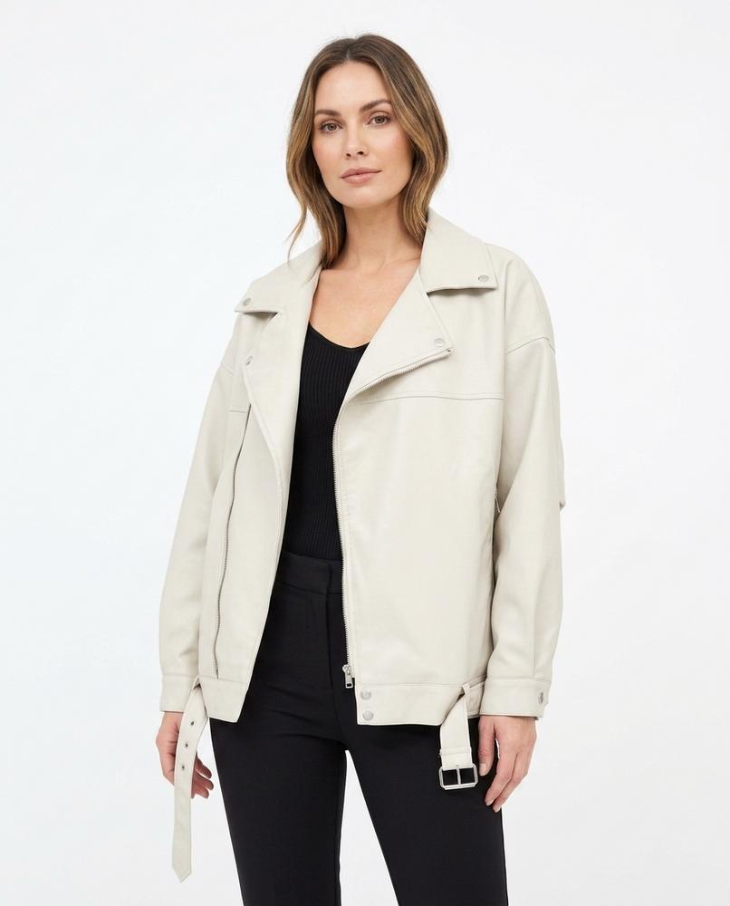 Heidi-Outlet - Tirel | Oversized Asymmetrical Leather Jacket Women