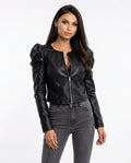 Heidi-Outlet - Rolin | Puff-Sleeve Faux-Leather Jacket Women