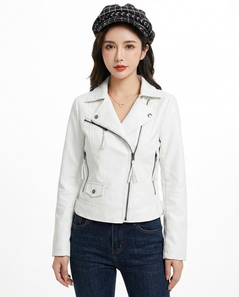 Heidi-Outlet - Mimer | Faux Leather Asymmetrical Leather Jacket Women