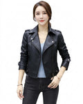 Heidi-Outlet - Milor | Asymmetric Fitted Leather Jacket Women
