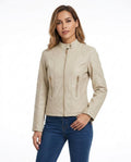 Heidi-Outlet - Zasil | Quilted Fitted Leather Jacket Women