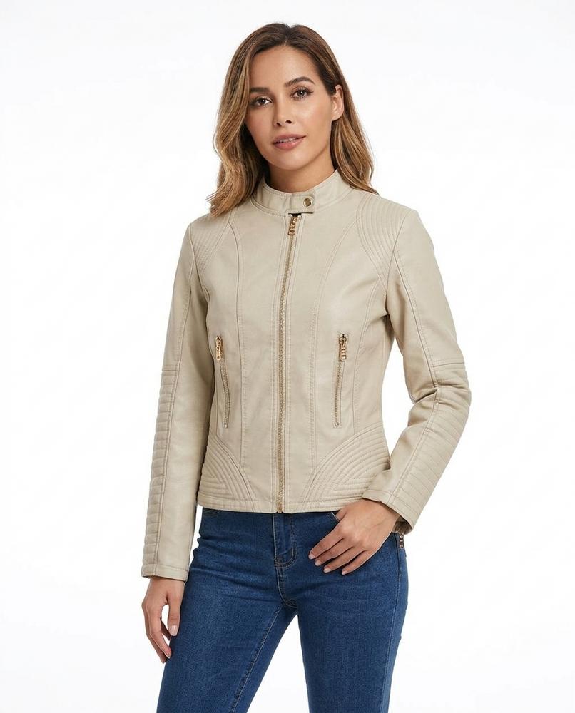 Heidi-Outlet - Zasil | Quilted Fitted Leather Jacket Women