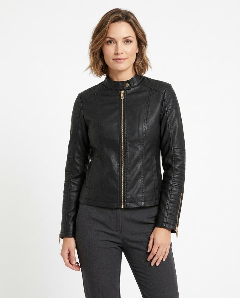 Heidi-Outlet - Zasil | Quilted Fitted Leather Jacket Women