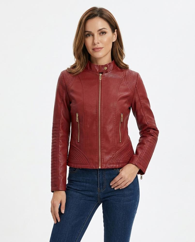 Heidi-Outlet - Zasil | Quilted Fitted Leather Jacket Women