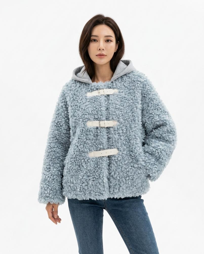 Heidi-Outlet - Sevel | Hooded Faux Shearling Jacket Women