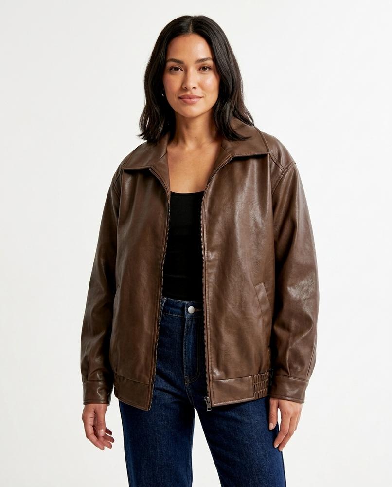 Heidi-Outlet - Niral | Faux Leather Oversized Jacket Women