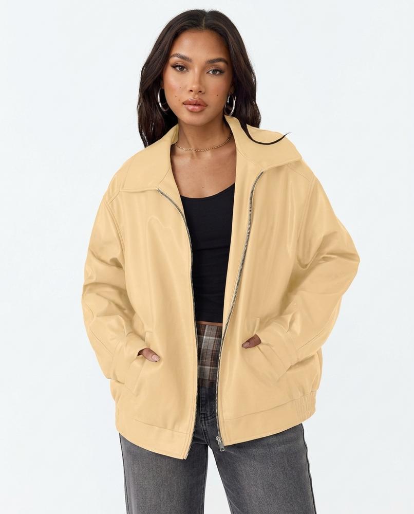 Heidi-Outlet - Niral | Faux Leather Oversized Jacket Women