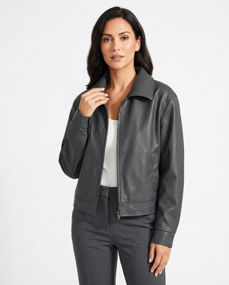 Heidi-Outlet - Niral | Faux Leather Oversized Jacket Women