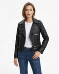 Heidi-Outlet - Niken | Asymmetrical Fitted Leather Jacket Women