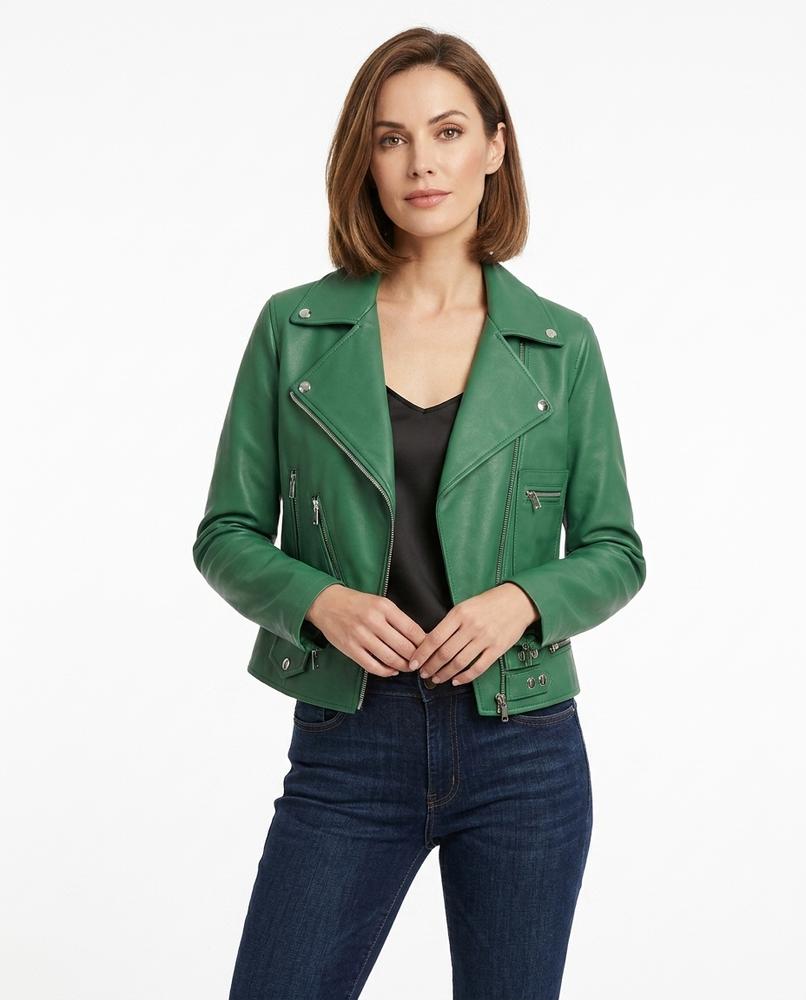 Heidi-Outlet - Niken | Asymmetrical Fitted Leather Jacket Women