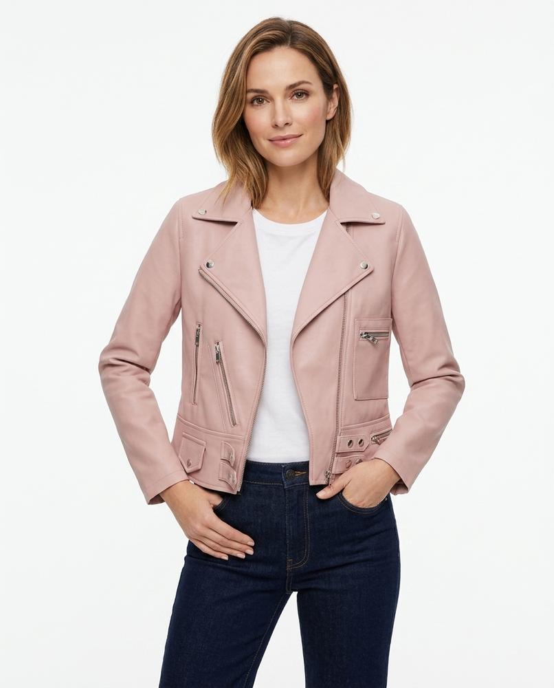 Heidi-Outlet - Niken | Asymmetrical Fitted Leather Jacket Women